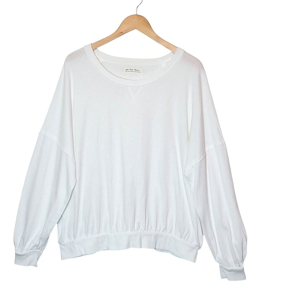 Free People We The Free Cotton Relaxed Fit Long Sleeve Top White S Oversized - Picture 13 of 13